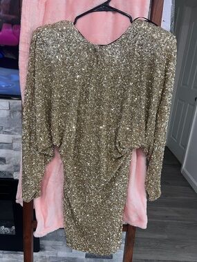 Zara Gold Sequin Cocktail Dress